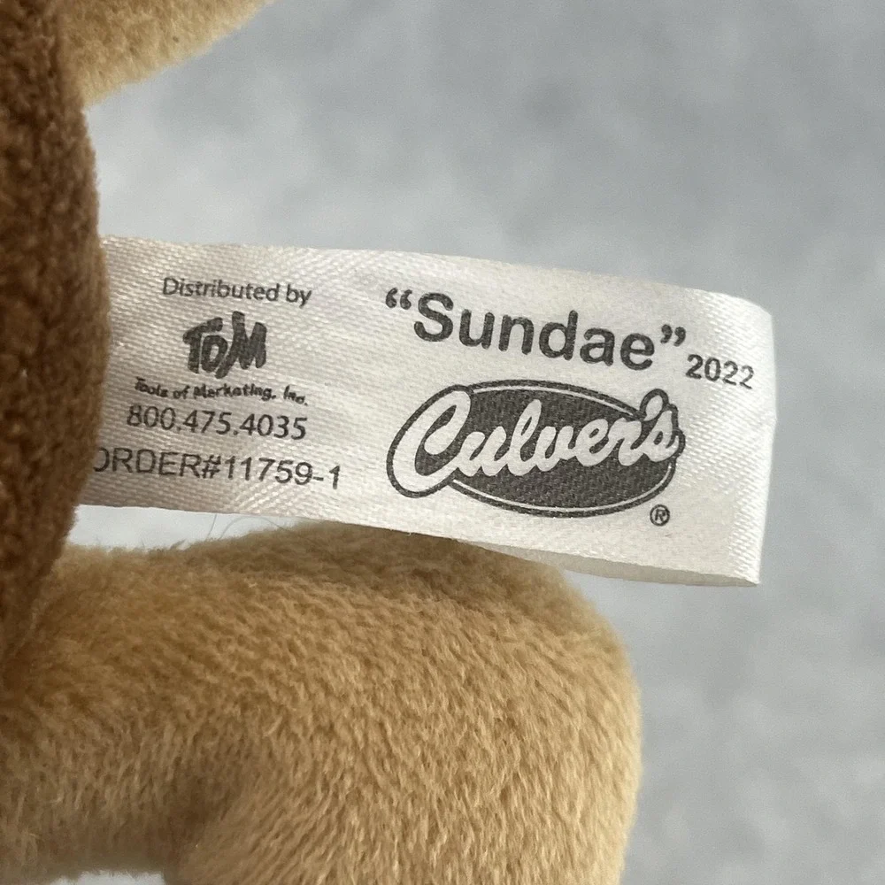 Culvers Sundae Turtle Restaurant Promo Plush Brown Shell‎ Hat 2022 Small Toy